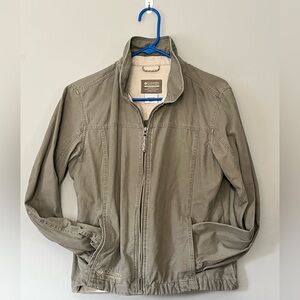 Columbia women’s khaki cropped lightweight cotton Jacket medium